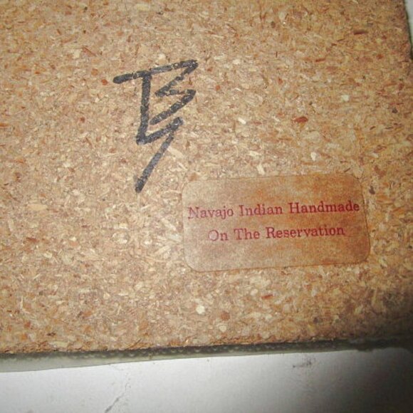 Vintage Authentic Native American Navajo Yei Sand Painting Artist Signed Framed - Picture 6 of 6